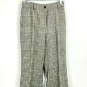 Brooks Brothers Moon Glen Plaid Pants Cuffed Wide Flared Size 0